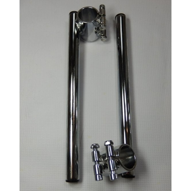 Universal Clip-on Handlebars 34mm & 7/8" Controls Chrome Sold as a Pair