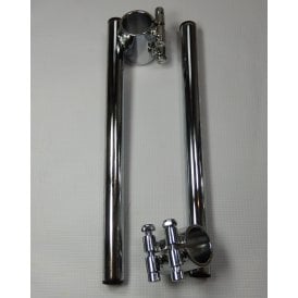 Universal Clip-on Handlebars 35mm & 7/8" Controls Chrome Sold as a Pair