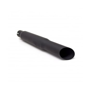 Universal Custom Silencer 15" Black Slash Cut With Fixing Bracket & Reducer Kit