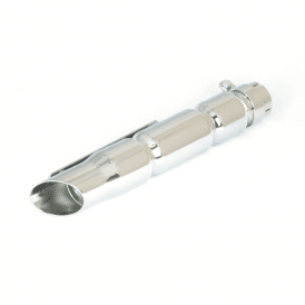 Universal Custom Silencer 15" Chrome Bevel Slash Cut With Fixing Bracket & Reducer Kit