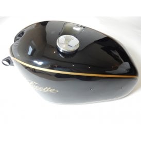 Velocette Venom Tank Painted Black With Gold Striping & Logo