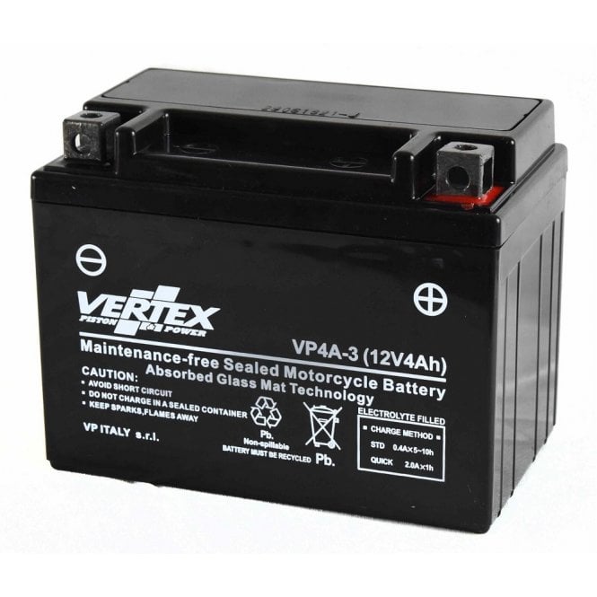 Vertex Sealed Gel Battery 12V VP4A-3 12v Replaces CB4L-B 