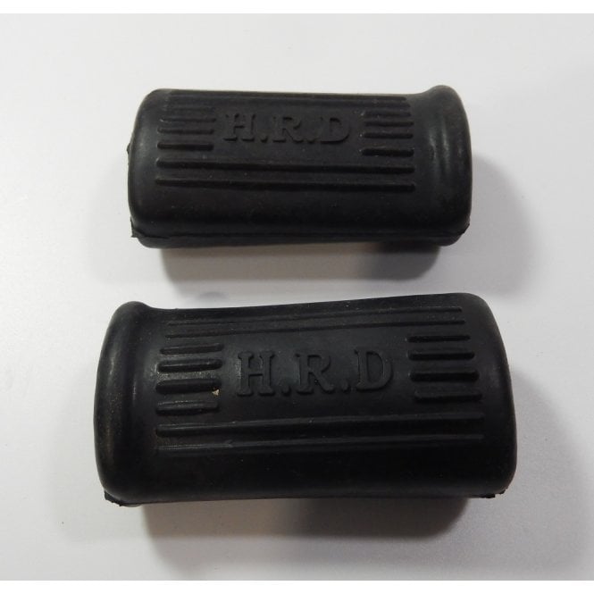 Vincent HRD Rider Footrest Rubbers (Pair) With Logo HRD