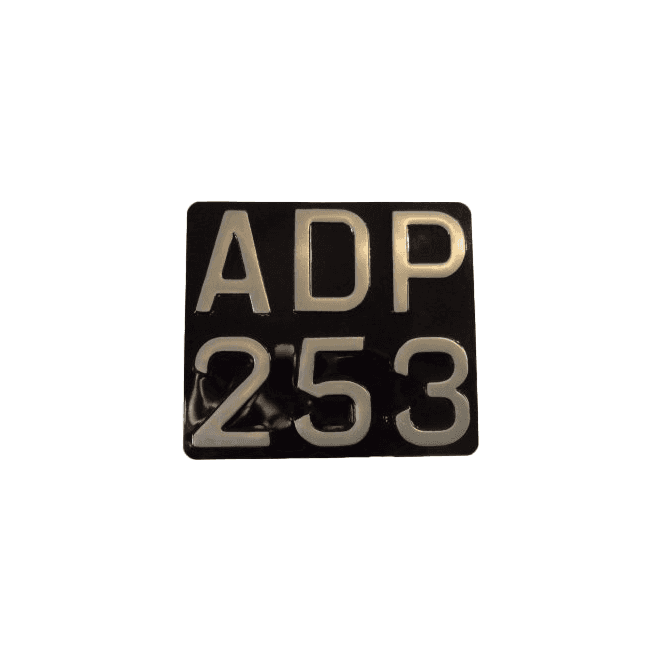 Vintage Number Plate Die Pressed Aluminium Stove Enamel 6.5" x 6.5" 