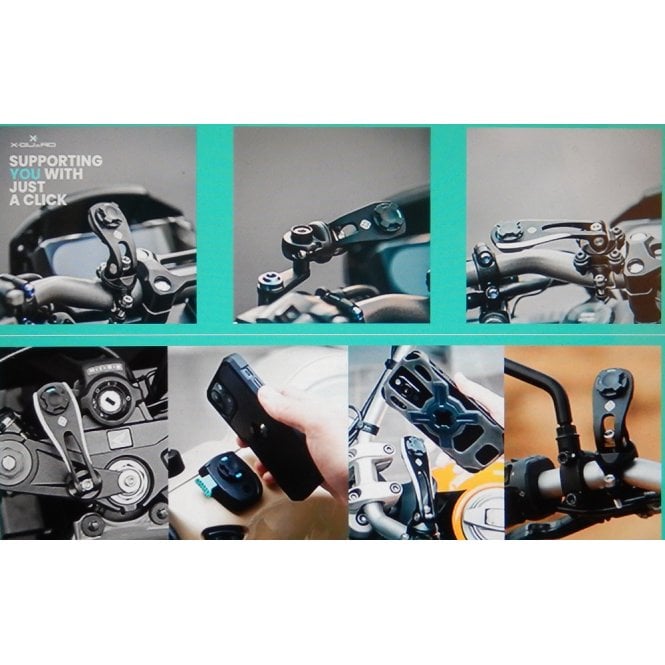 X GUARD Handlebar Mount A+ Mini Black + Phone Adaptor 360 Degree Swivel
